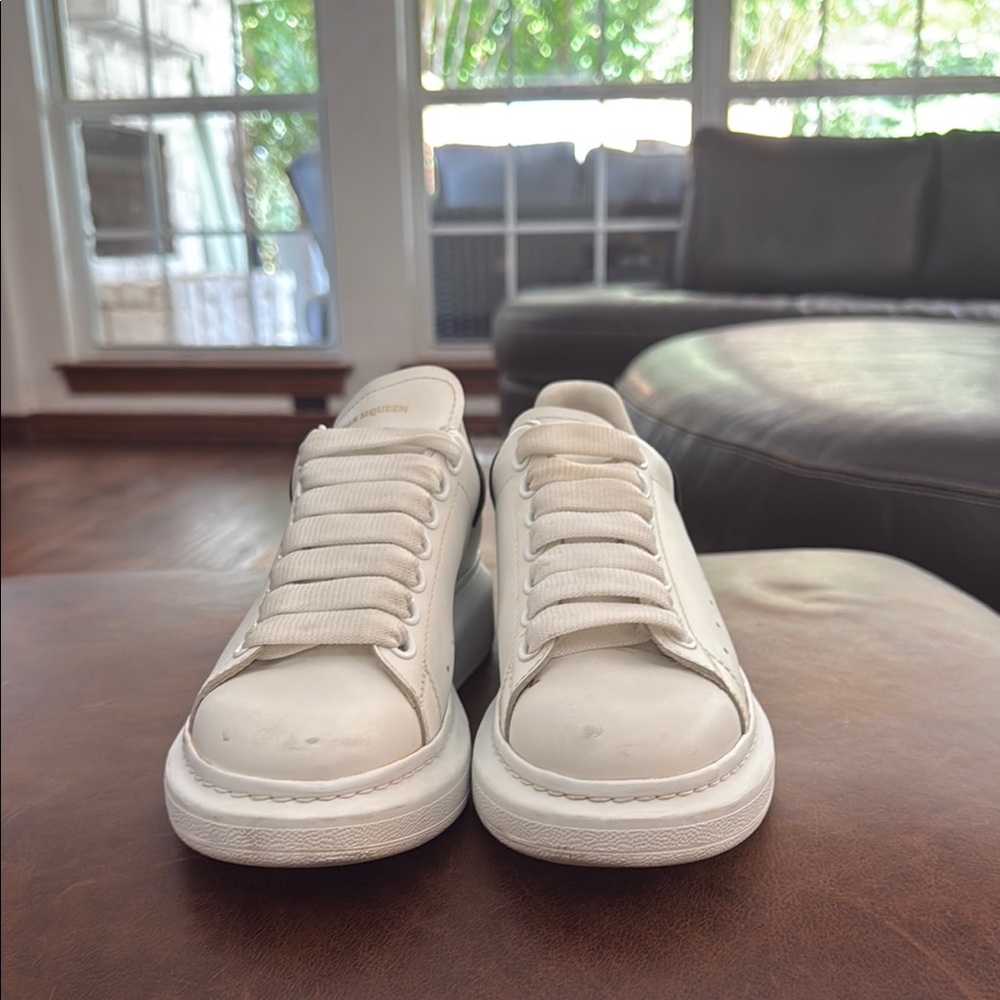Alexander McQueen White Sneakers black suede trimming